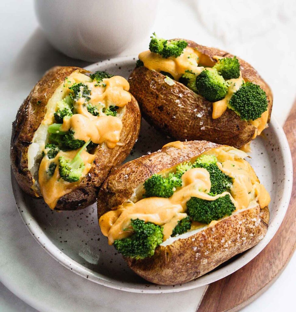 broccoli and cheese stuffed potatoe